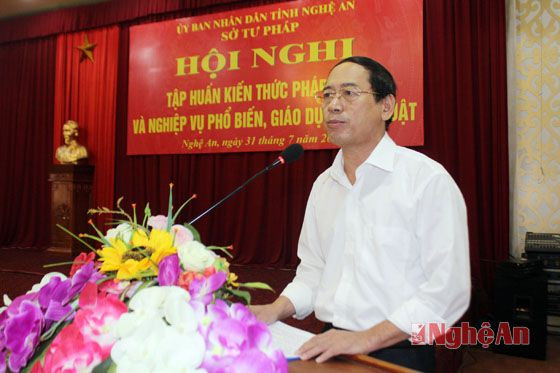 Ông Hoàng Quốc Hào, Giám đốc Sở Tư pháp khai mạc hội nghị