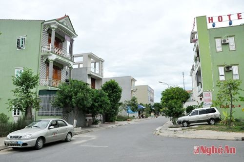 Một góc khu đô thị mới Vườn Xanh - Thị trấn Đô Lương.