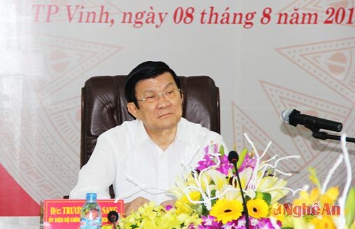 Đồng chí Trương Tấn Sanh kết luận buổi làm việc.