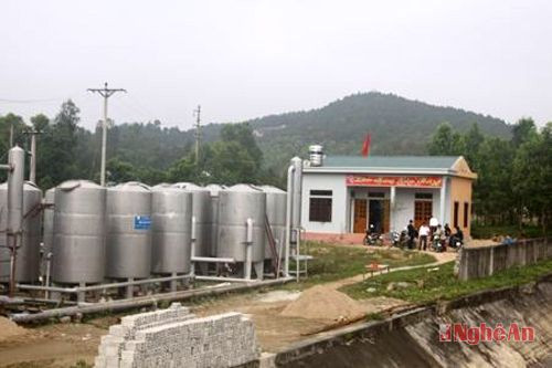 Nhà máy nước Quỳnh Xuân công suất 1.000m3 phục vụ 2.600 hộ dân.