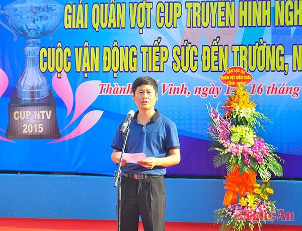 Ông Trần Minh Ngọc - Phó Gám đốc Đài PT - TH tỉnh, Trưởng ban tổ chức Giải phát biểu khai mạc 