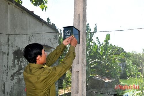 Hộp thư tố giác tội phạm tại xóm 6, xã Hưng Tân (Hưng Nguyên).