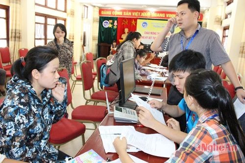 Thí sinh nộp hồ sơ  tại Trường Đại học Vinh.