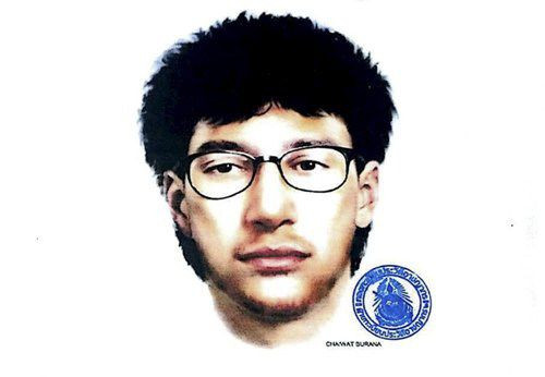 Cảnh sát Thái Lan công bố bức ảnh phác họa nghi phạm chính được xác định là “một người nước ngoài” trong vụ đánh bom ở thủ đô Bangkok - Ảnh: Reuters