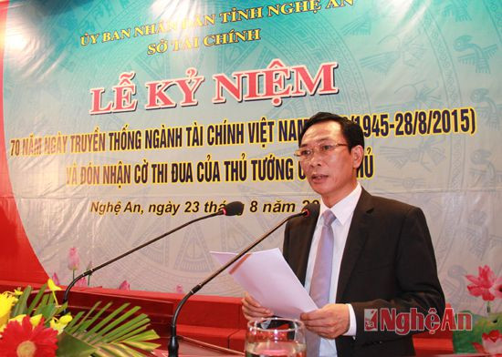 Đồng chí Nguyễn Xuân Hải, Giám đốc Sở Tài chính ô lại truyền thống 70 năm ngành Tài chính