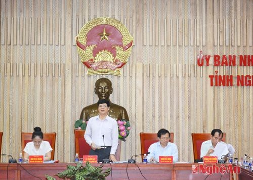 Đồng chí Lê Xuân Đại - Phó Chủ tịch thường trực UBND tỉnh chủ trì.