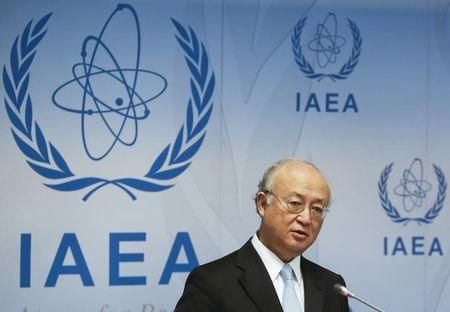 Giám đốc IAEA Yukiya Amano phát biểu tại cuộc họp báo diễn ra ở trụ sở IAEA, Vienna, Áo hôm 8/6. Ảnh: Reuters.