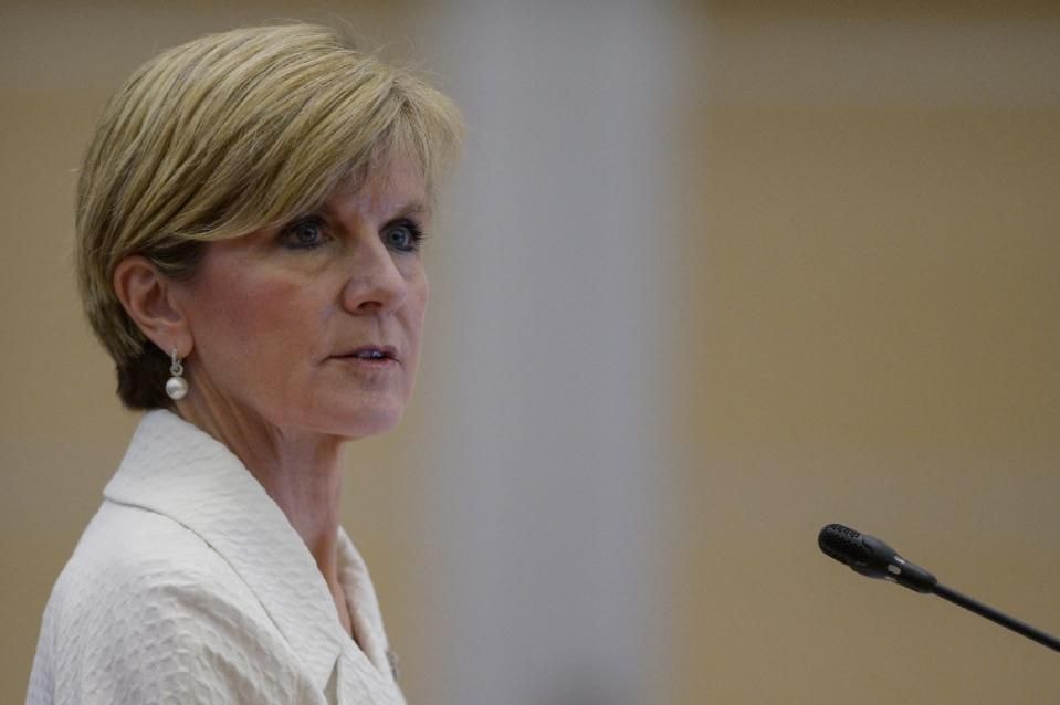 Ngoại trưởng Australia Julie Bishop trong chuyến thăm tới Kuala Lumpur hôm 5/8. Ảnh: AFP.
