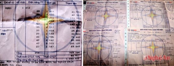 Hóa đơn tiền điện của người dân trên địa bàn huyện Tương Dương  từ giữa tháng 6/2015 đến giữa tháng 7/2015 có sự thay đổi về cách tính giá điện.