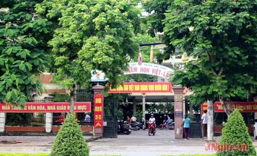 Trường Mầm non Việt - Lào trên đường Nguyễn Du (TP. Vinh).