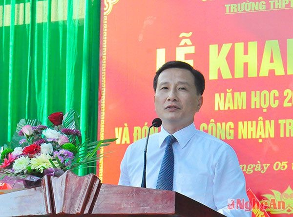 Đồng chí Lê Quang Huy phát biểu tại buổi lễ