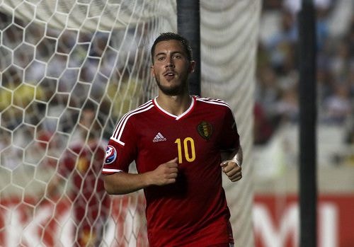 Hazard có bàn thắng quý báu cho Bỉ. Ảnh: Reuters.
