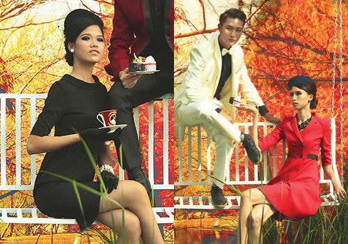 Từ trái sang: Hồng Vân, Đức Thành và Hồng Xuân có màn tạo dáng vô hồn.