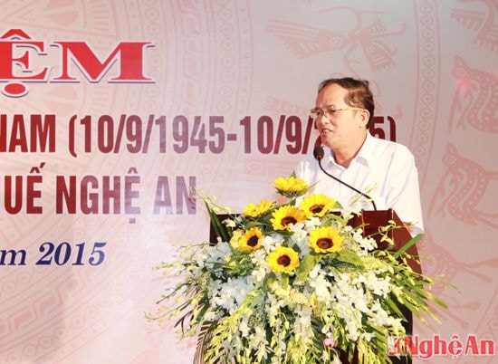 Đồng chí Trịnh Thanh Tài phát biểu tại buổi lễ