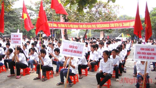 Truyền thông về chăm sóc sức khỏe sinh sản cho học sinh ở huyện Thanh Chương.
