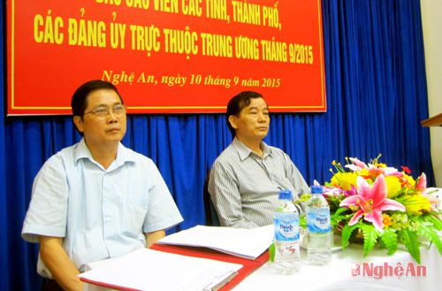 Đồng chí Bùi Đình Sâm- Phó Trưởng Ban Tuyên giáo chủ trì tại điểm cầu tại Nghệ An