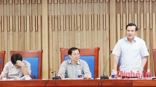 Đồng chí Hồ Ngọc Sỹ, Giám đốc Sở Nông nghiệp & PTNT phát biểu tại hội nghị