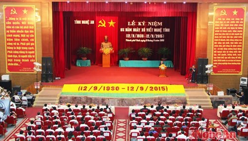 Toàn cảnh lễ kỷ niệm 85 năm ngày Xô Viết Nghệ Tĩnh.