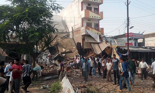 Hiện trường vụ nổ tại nhà hàng thuộc bang Madhya Pradesh, miền trung Ấn Độ. Ảnh: AFP