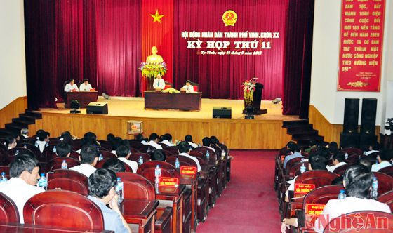 Quang cảnh kỳ họp thứ 10 HĐND thành phố Vinh nhiệm kỳ 2011 - 2016