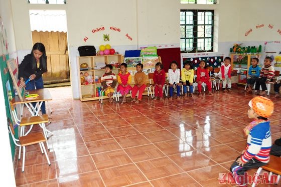 Cơ sở vật chất, đồ dùng, đồ chơi ngoài trời cho trẻ ở điểm trường Huồi Viêng, Trường mầm non Đọoc Mạy