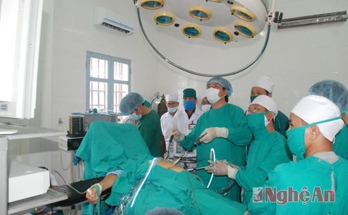 Phẫu thuật nội soi tại Bệnh viện Ung bướu Nghệ An.