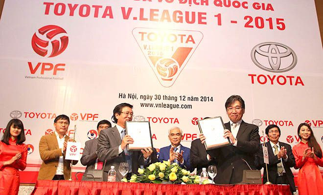 V-League cùng được Toyota tài trợ như Thai League nhưng sức hút mà V-League tạo ra thua kém hoàn toàn. Ảnh: VSI