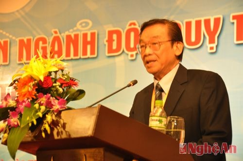 GS. TS Lê Văn Thành - Chủ tịch Hội phòng chống tai biến mạch máu não Việt Nam nêu mục ddischs, ý nghĩa của Hội nghị khoa học chuyên ngành đột quỵ lần thứ V.