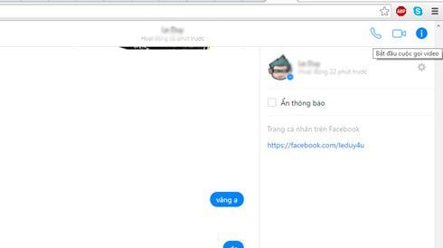 Dịch vụ Facebook Messenger trên nền web cũng đã hỗ trợ gọi điện thoại