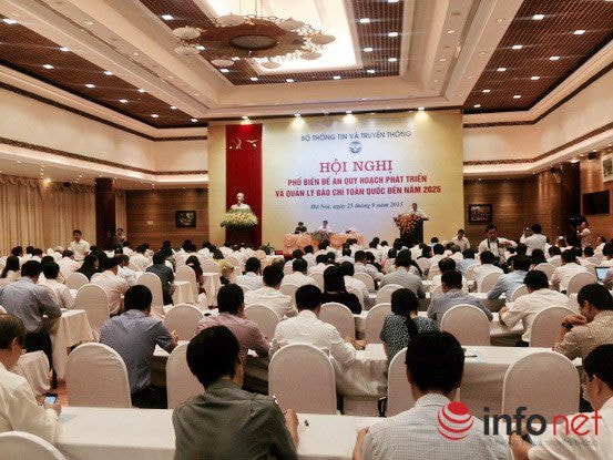 Toàn cảnh Hội nghị phổ biến, quán triệt Đề án Quy hoạch phát triển và quản lý báo chí toàn quốc đến năm 2025. Ảnh: B.M