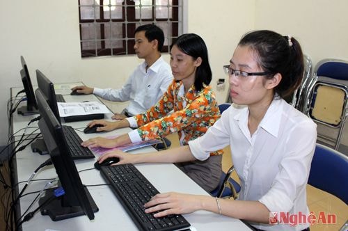 Học viên là những cán bộ biên tập viên của cổng thông tin các sở, ban ngành, huyện thị trên địa bàn tỉnh