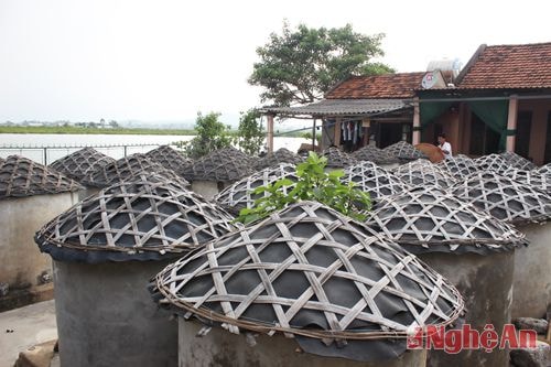 Những chượp nước mắm được che đậy cẩn thận