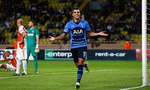 Lamela mừng bàn mở tỷ số, nhưng Tottenham vẫn không được hưởng niềm vui trọn vẹn ở Louis II. Ảnh: AFP.
