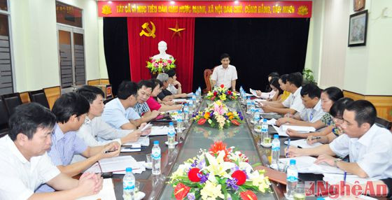 Ông Trần Văn Mão - Ủy viên Thường trực HĐND tỉnh chủ trì cuộc làm việc