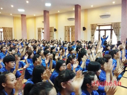 300 ĐVTN tham gia thực hiện kỹ năng sinh hoạt nhóm 