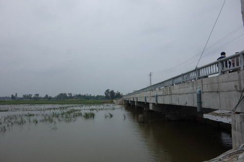 Dự án cầu kết hợp tràn, đường cứu hộ ở xã Nghi Thái (Nghi Lộc).