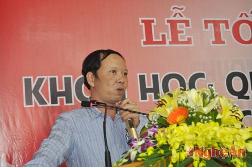 Ông Bùi Thanh An, Phó Giám đốc Sở Kế hoạch và Đầu tư phát biểu tại buổi lễ tốt nghiệp khóa học