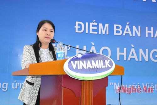 Bà Võ Thị An - Phó Giám đốc Sở Công thương phát biểu 