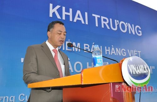 Ông Tạ Minh Phượng - Giám đốc kỹ thuật Nhà máy sữa Vinamilk Nghệ An phát biểu