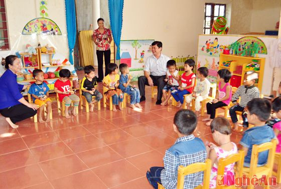 Lớp học nhà trẻ tại Trường mầm non Nậm Nhoong