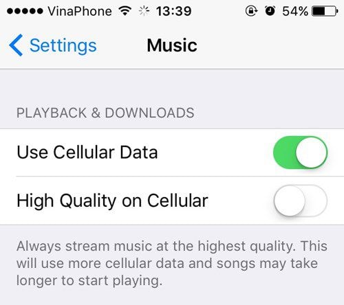 Truyền nội dung Apple Music chất lượng cao qua 3G