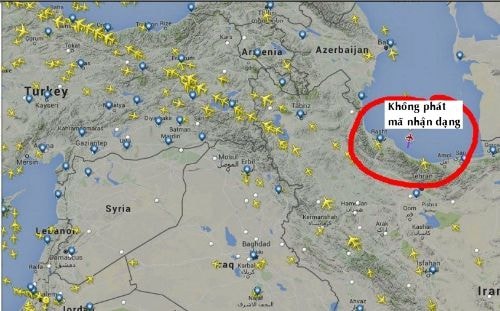 Chiếc máy bay được nhìn thấy trên radar xuất hiện ở biển Caspian hôm 20/10. Ảnh: Live Journal