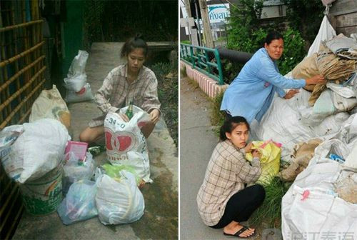  Mint Kanistha nhặt rác cùng mẹ trước khi nổi tiếng
