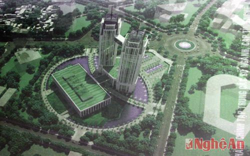 Phối cảnh công trình Trung tâm hành chính tập trung tỉnh Nghệ An.