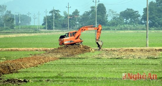 Làm đường giao thông nội đồng ở xã Kỳ Tân (Tân Kỳ).