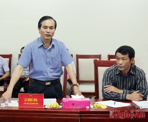 Đồng chí Lê Ngọc Hoa - Phó Chủ tịch UBND tỉnh kết luận buổi làm việc.