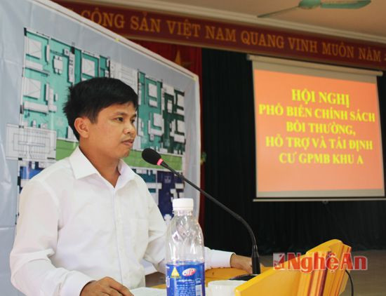Đại ciện trung tâm quĩ đất thành phố Vinh phổ biến chính sách bồi thường Khu A Quang Trung