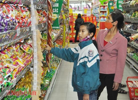 Khách hàng mua sắm tại Siêu thị Big C Vinh.