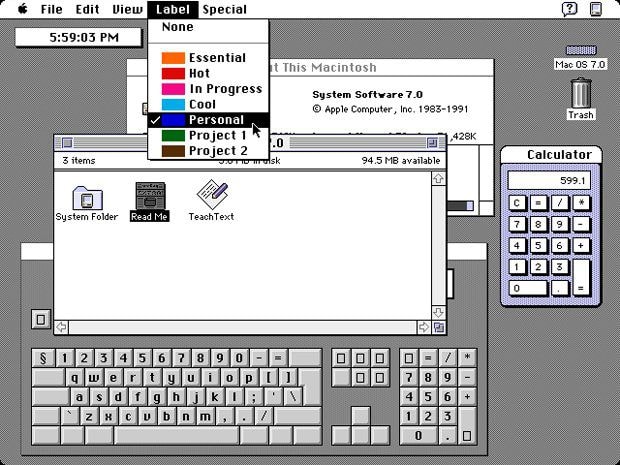 Trước khi có tên gọi cuối cùng, Mac OS được Apple đặt tên gọi rất đơn giản: System (