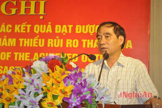 Đồng chí Hoàng Viết Đường - Phó Chủ tịch UBND tỉnh phát biểu chỉ đạo nâng cao tính bền vững cho các dự án rừng ngập mặn